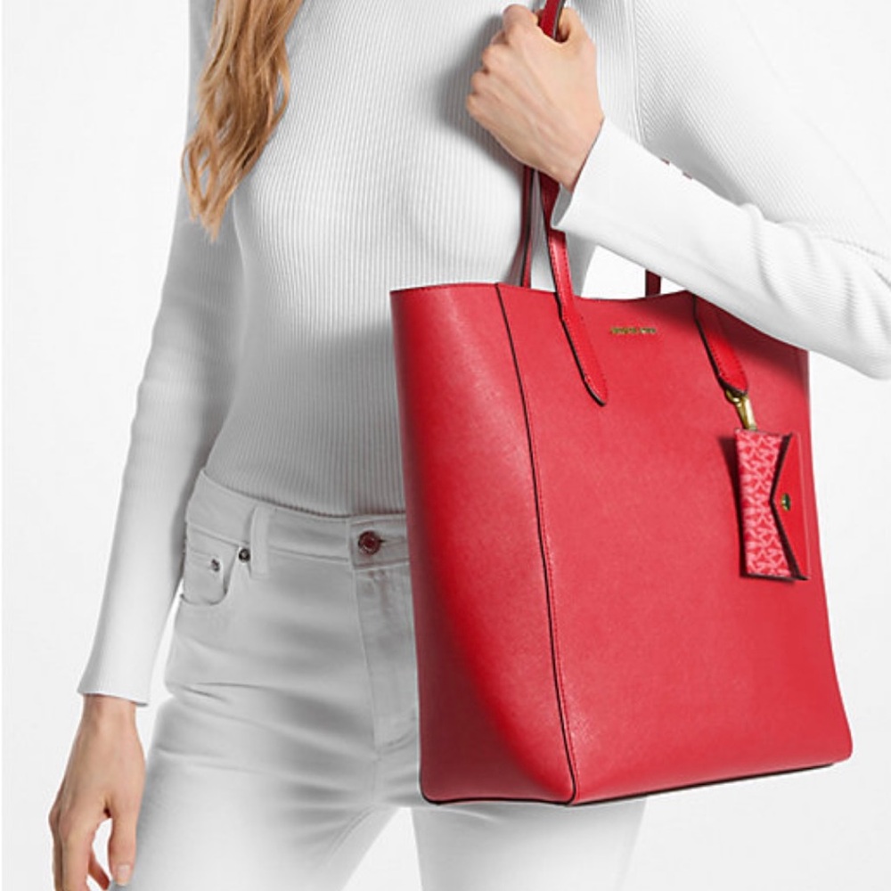 Michael Kors Leather Tote Bag With Card Case
